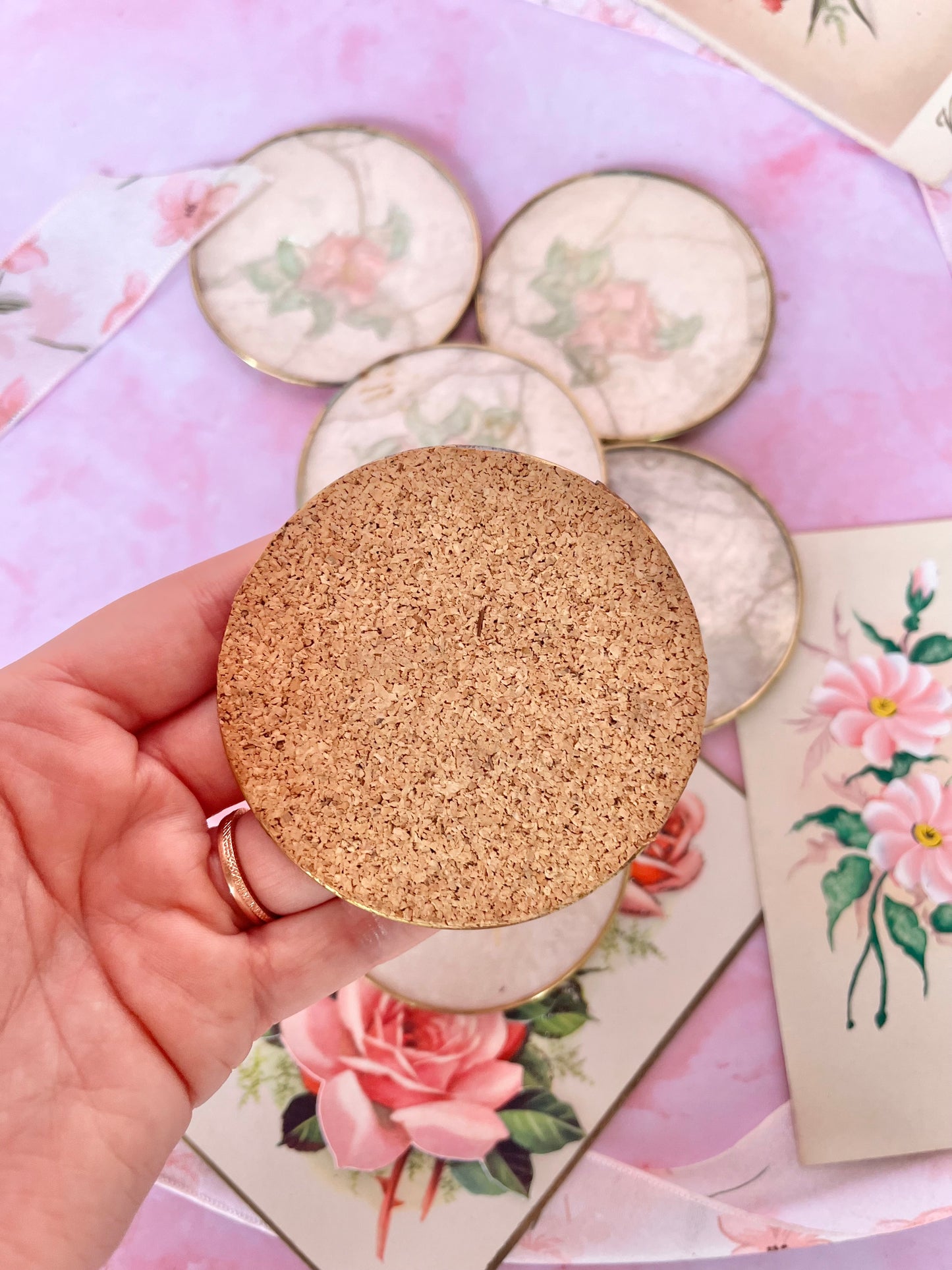 Dessous de verre fleurs