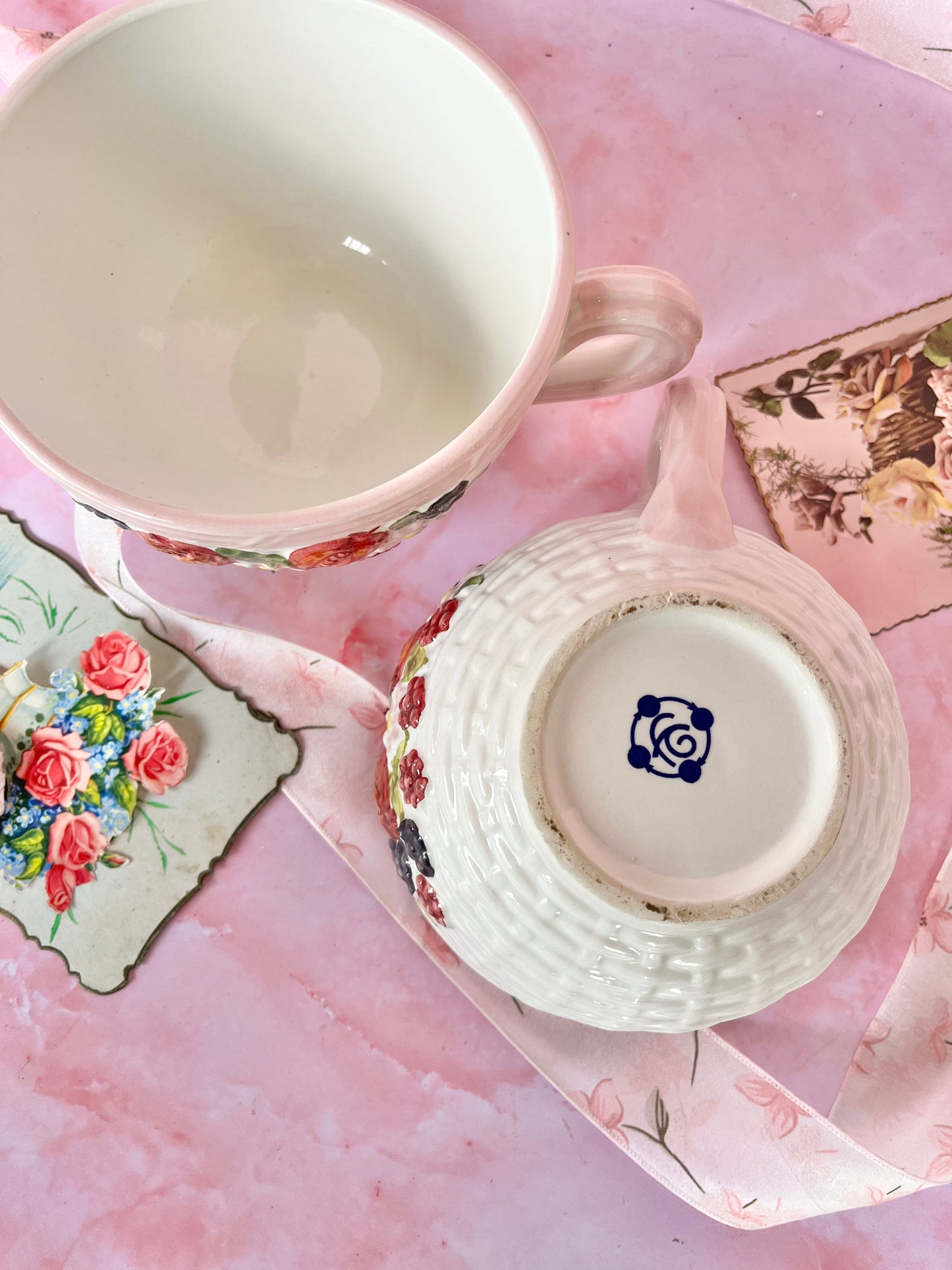 Paire de bols barbotine