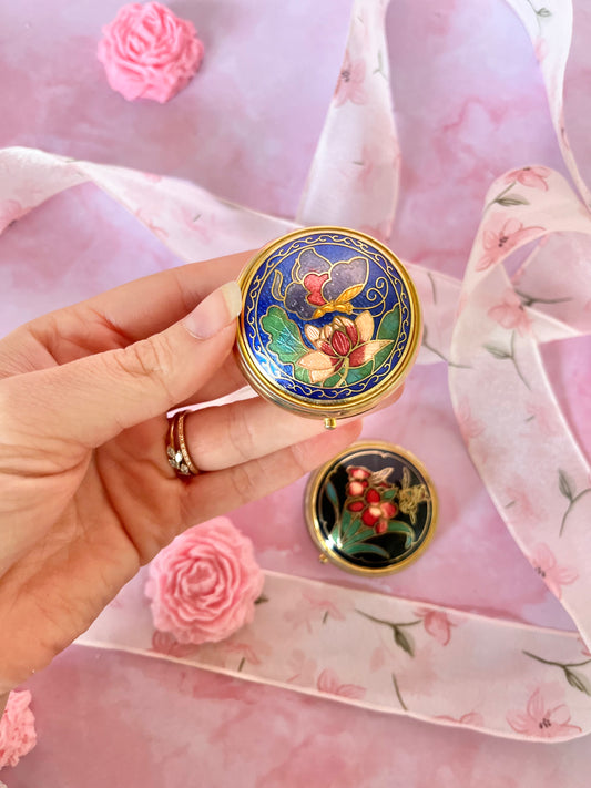 Piluliers floraux vintage