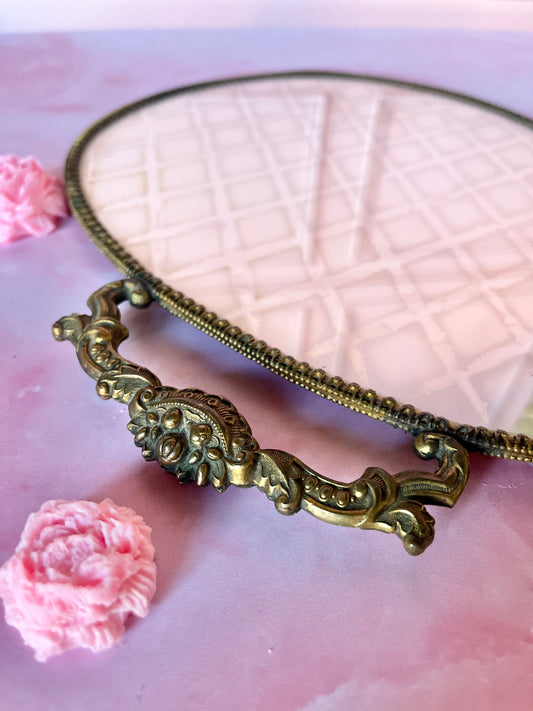 Miroir à main damier