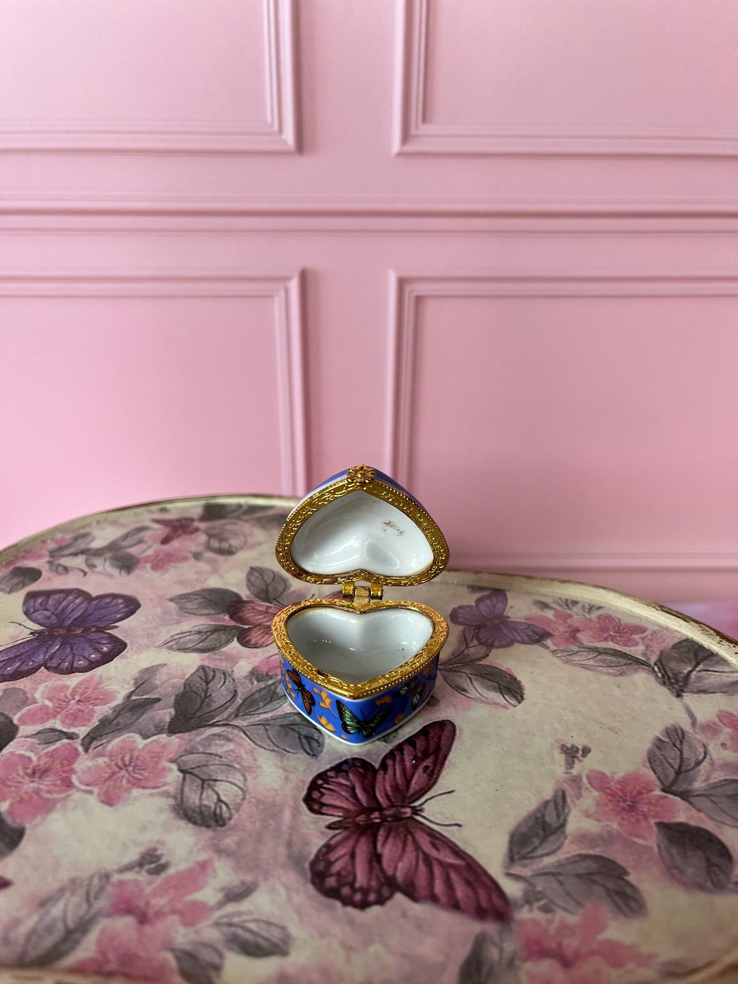 Pilulier papillons bleu