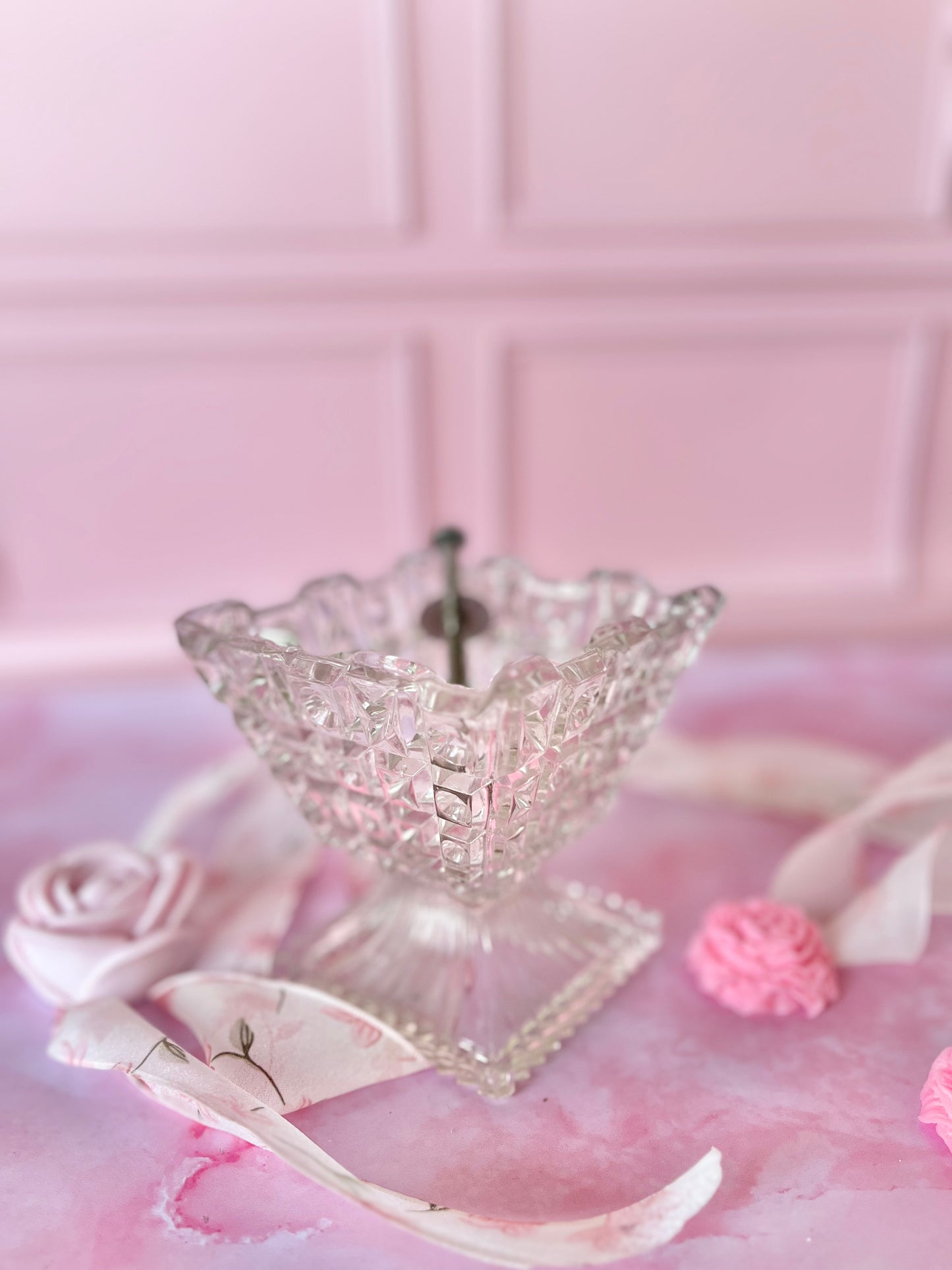 Sucrier en verre vintage