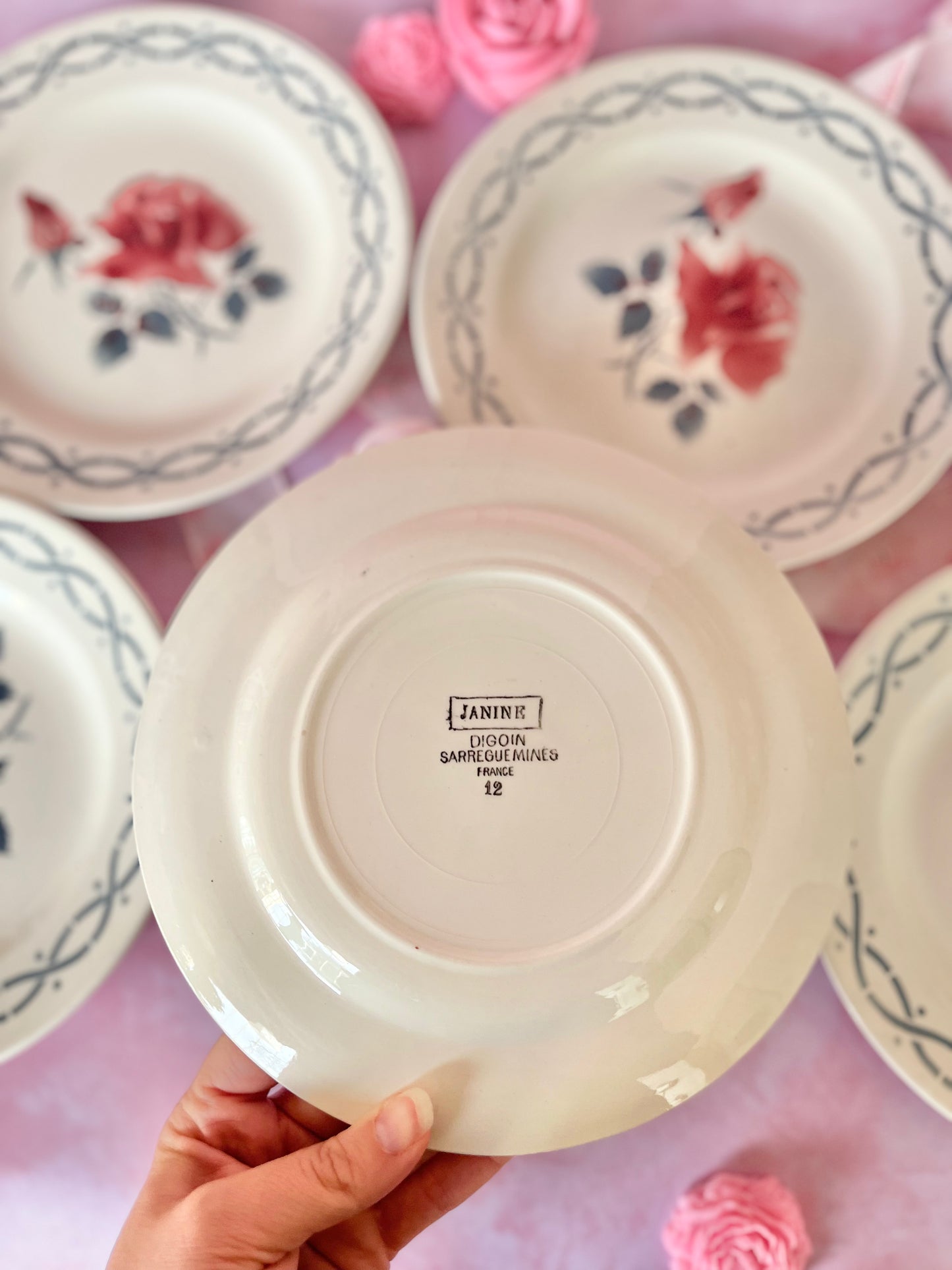 Assiettes à dessert Digoin Janine (5)
