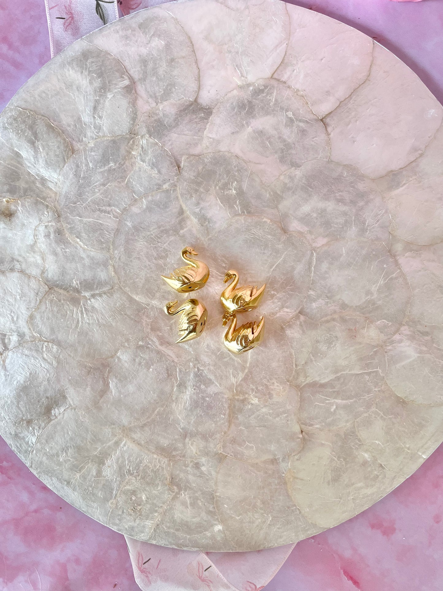 Mini marque places cygnes dorés (4)