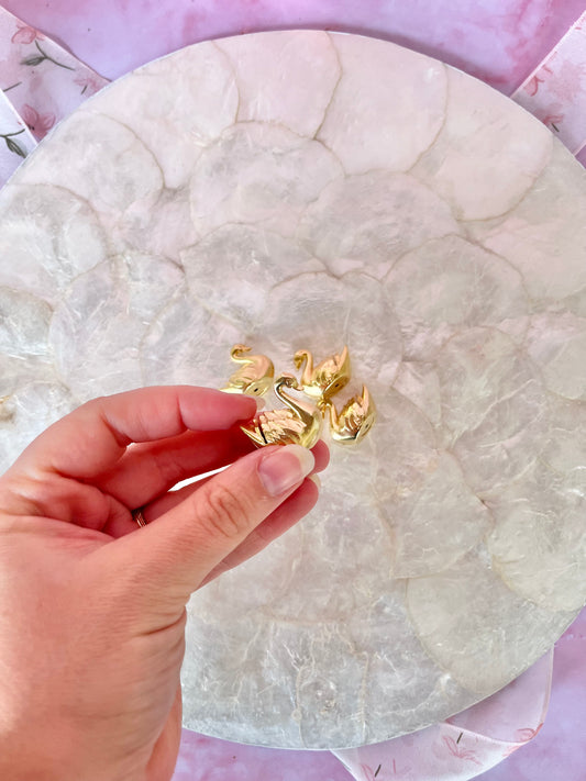 Mini marque places cygnes dorés (4)