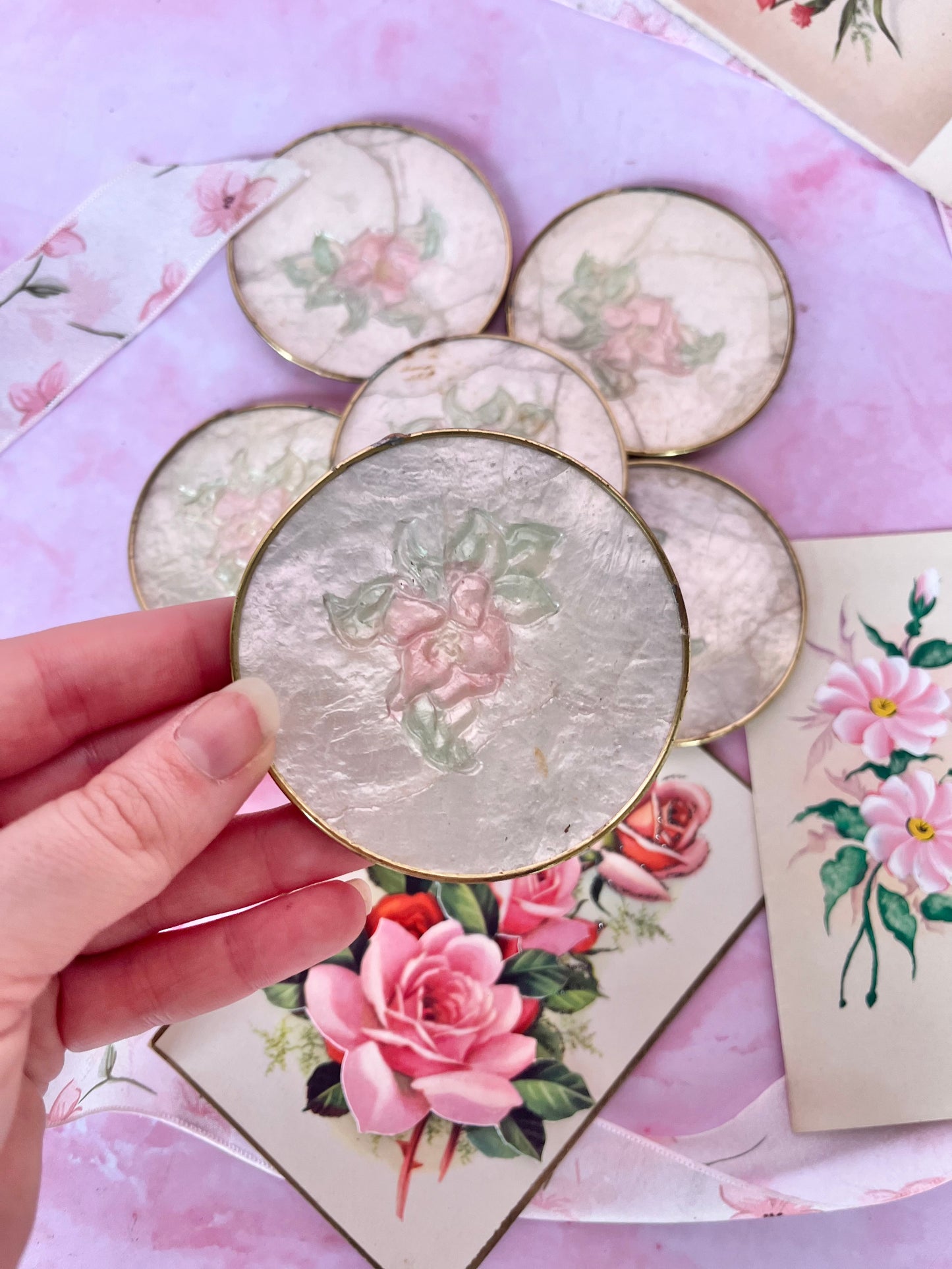 Dessous de verre fleurs