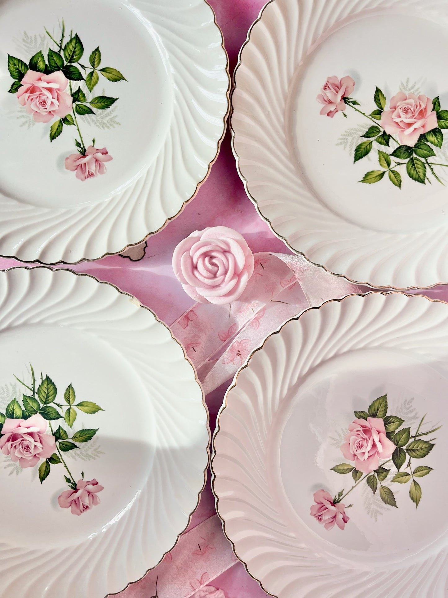 Assiettes plates Rose May (6)