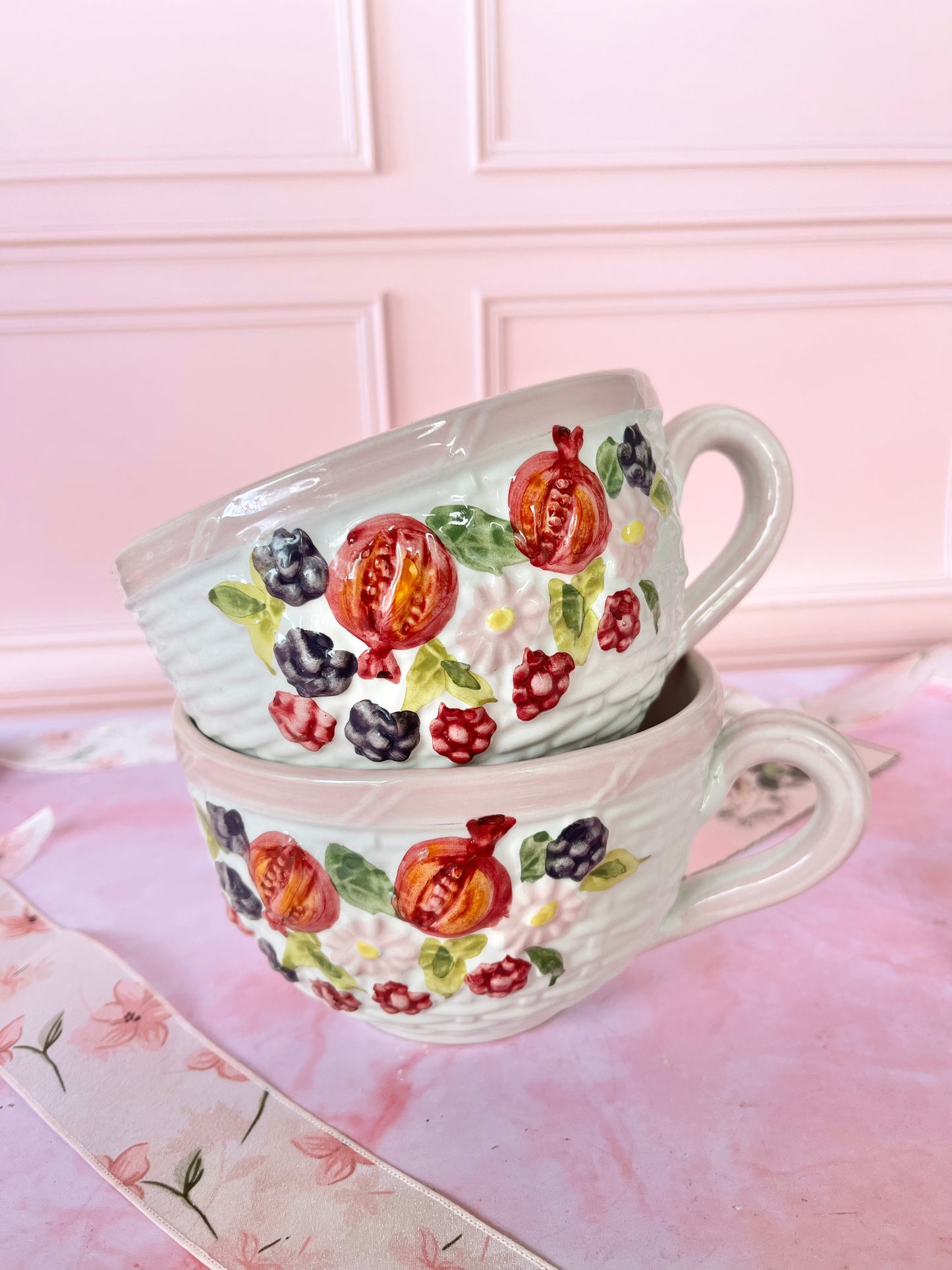 Paire de bols barbotine