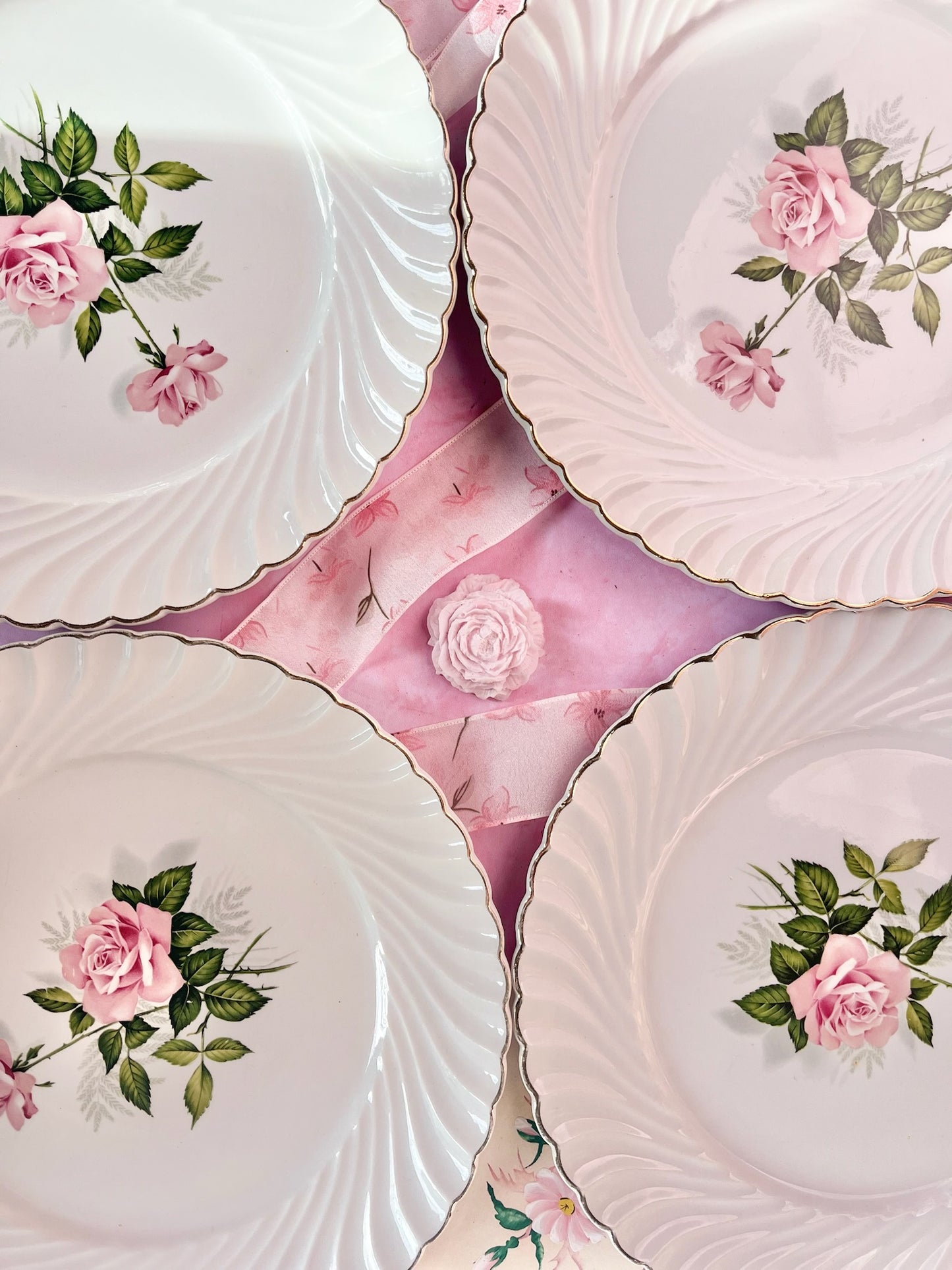 Assiettes plates Rose May (6)