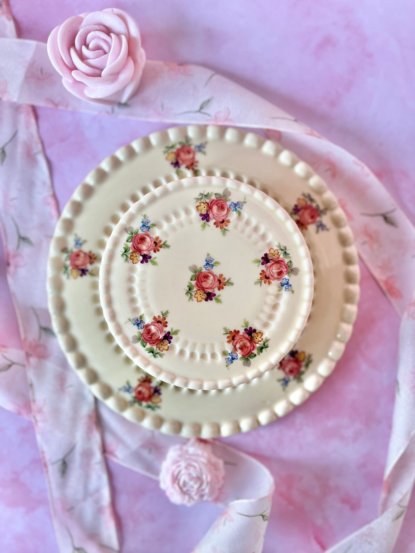 Dessous porcelaine fleuris