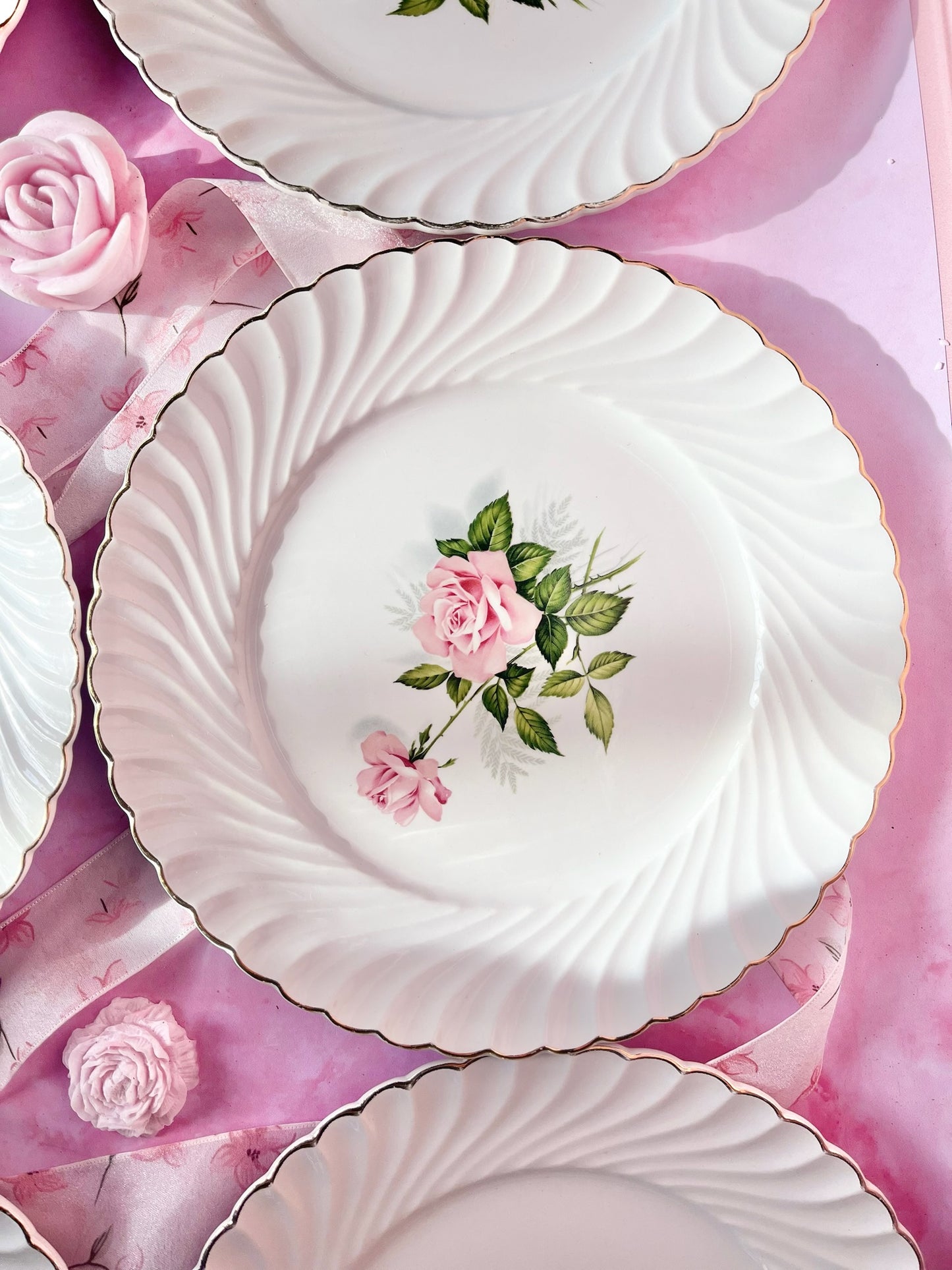 Assiettes plates Rose May (6)