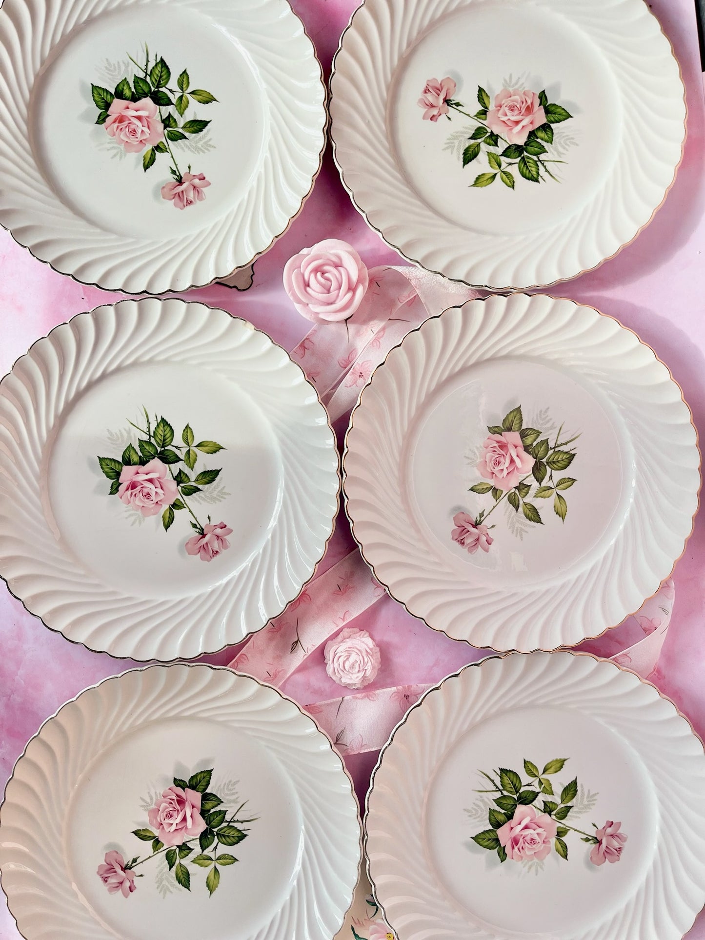 Assiettes plates Rose May (6)