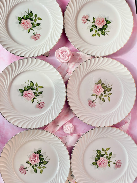Assiettes plates Rose May (6)