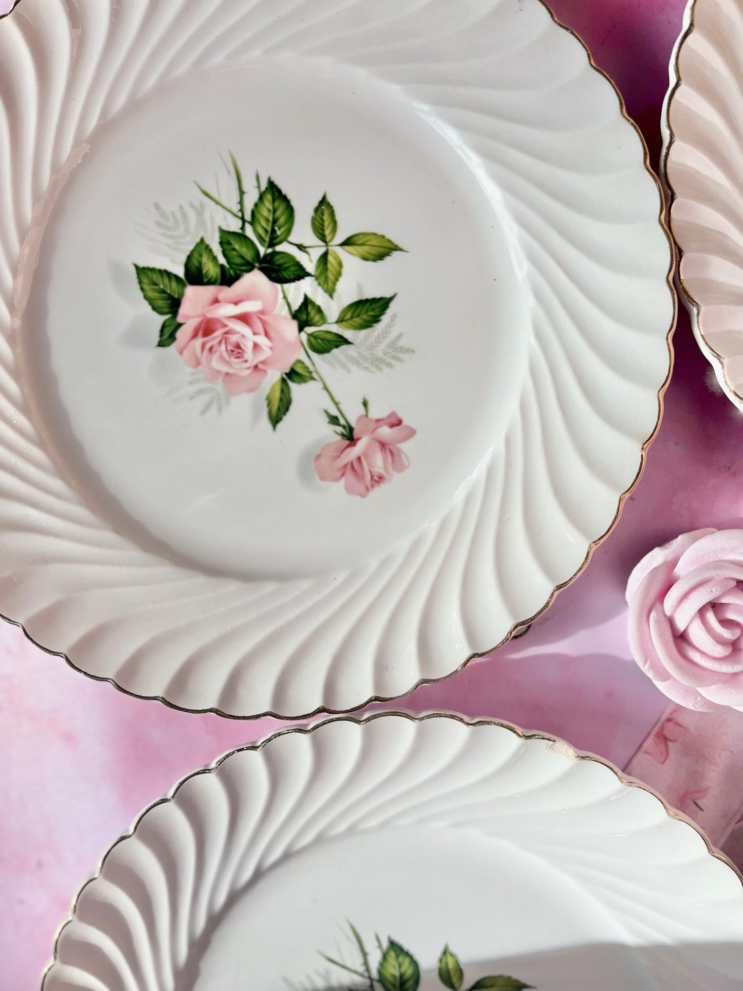 Assiettes plates Rose May (6)
