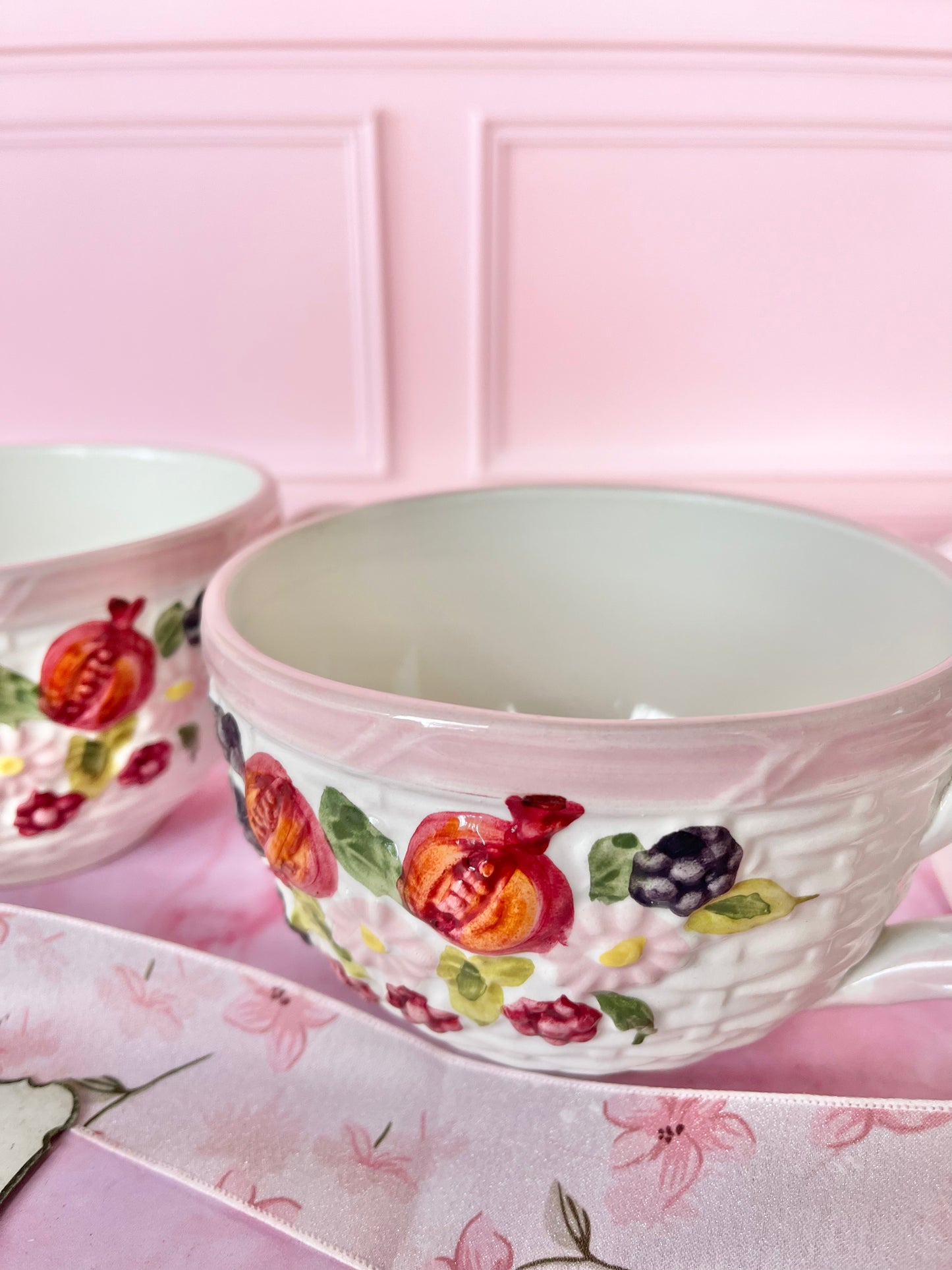 Paire de bols barbotine