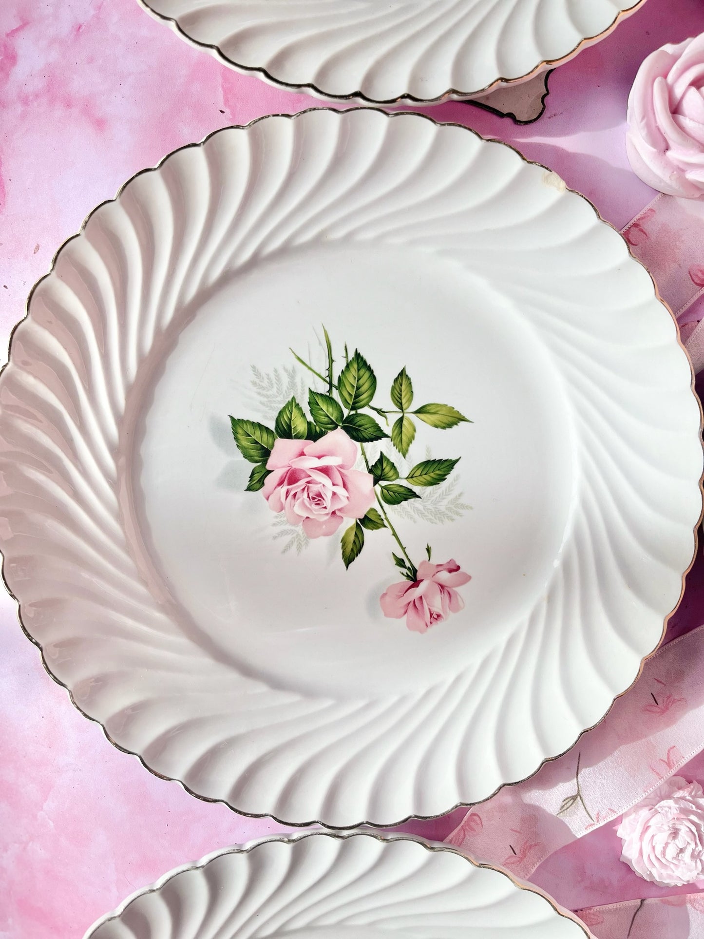 Assiettes plates Rose May (6)