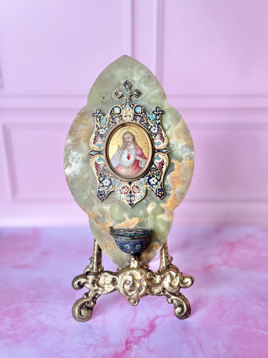 Bénitier marbre vert