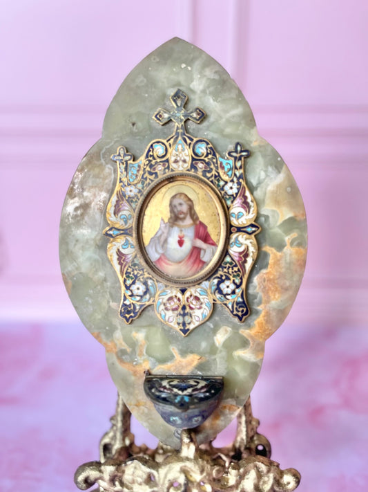 Bénitier marbre vert