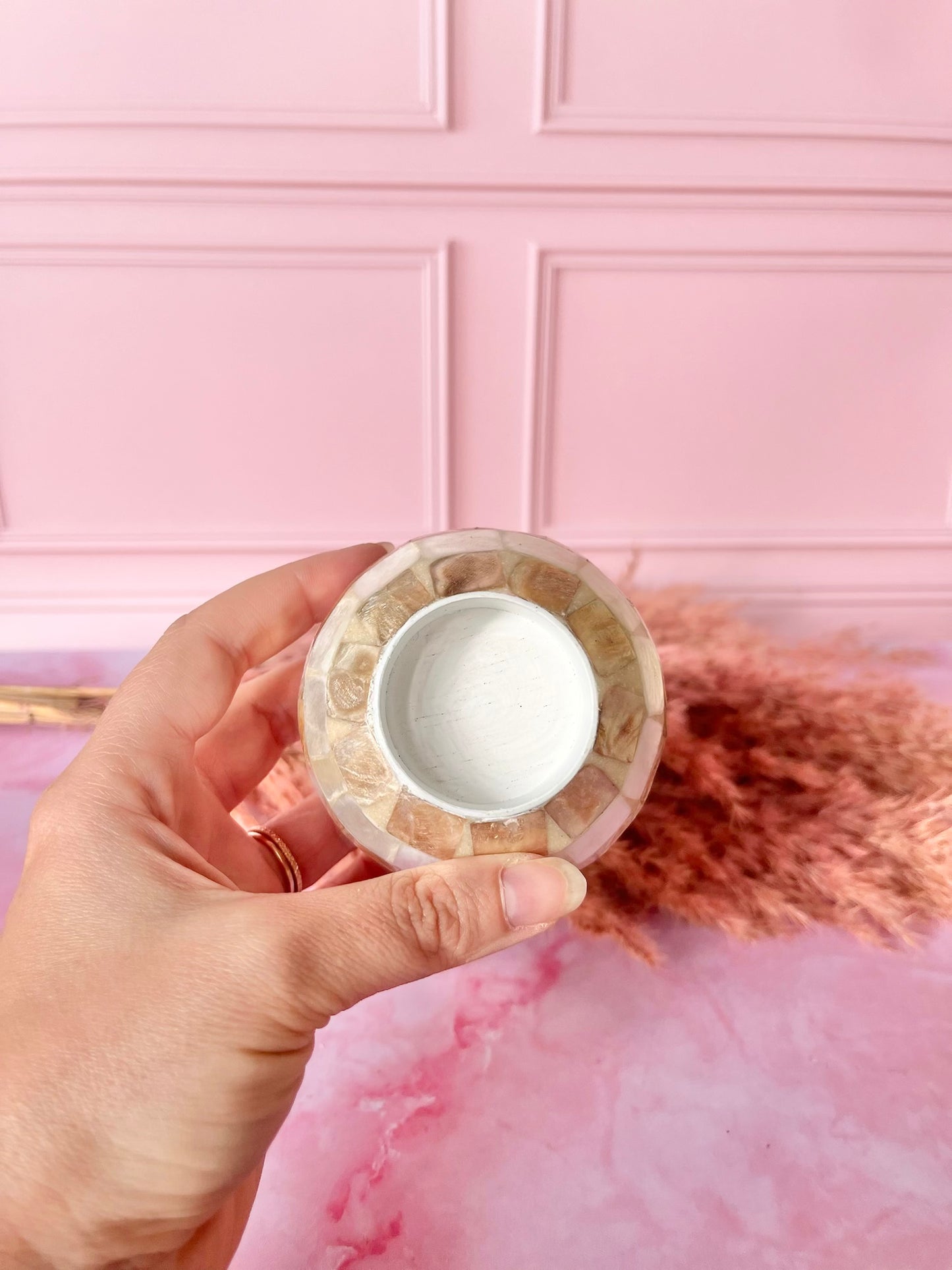 Photophore beige nacré