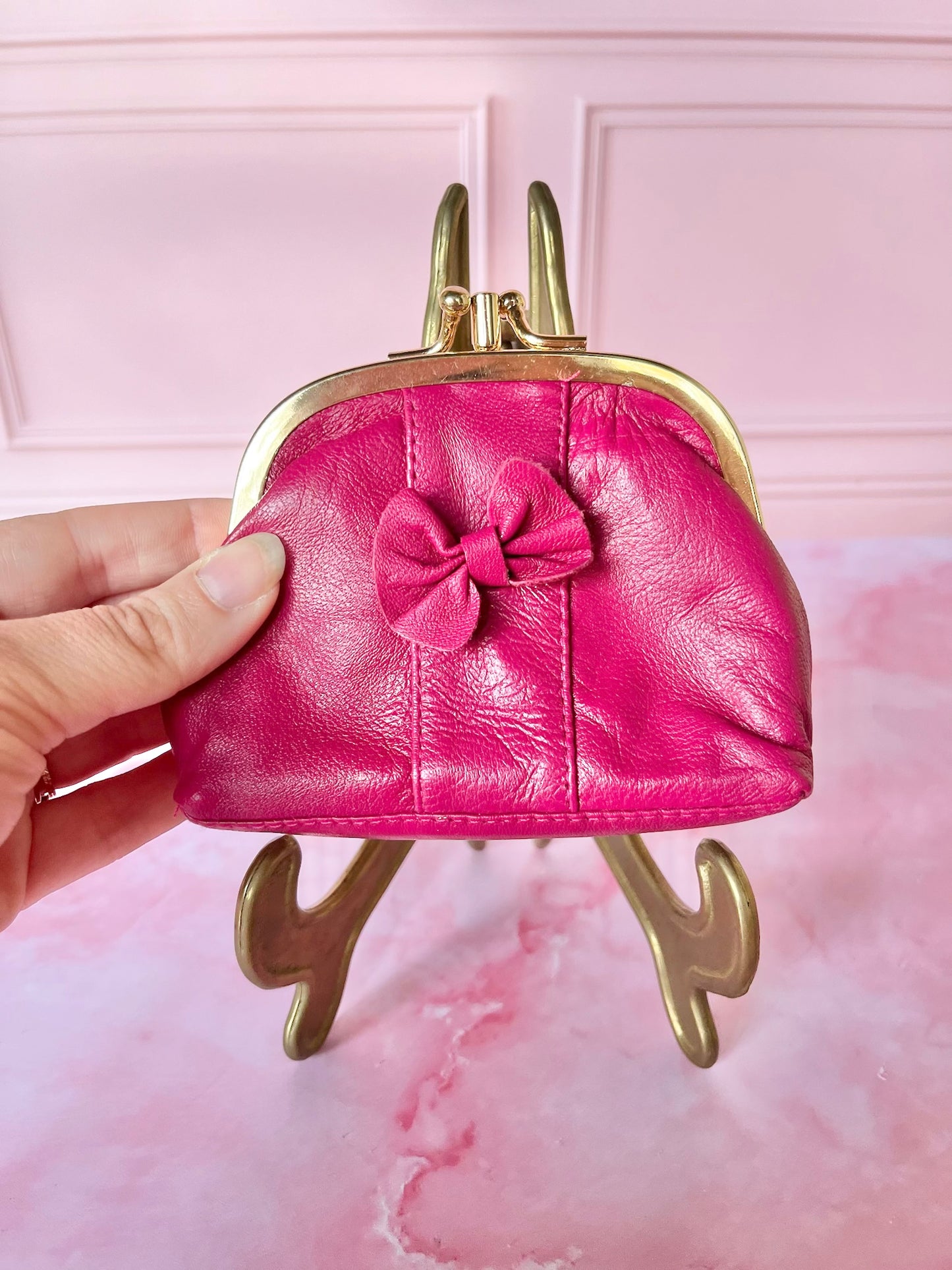 Porte monnaie vintage rose Elena