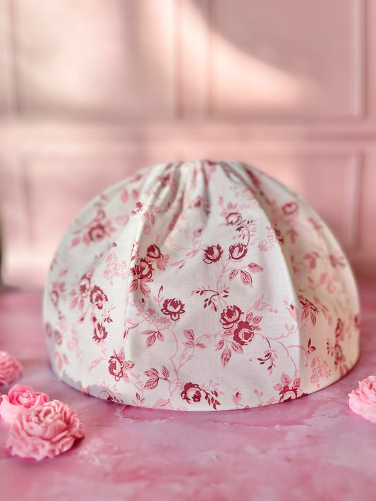 Abat jour vintage fleurs rouges