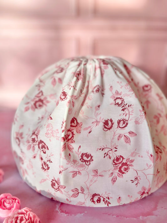 Abat jour vintage fleurs rouges