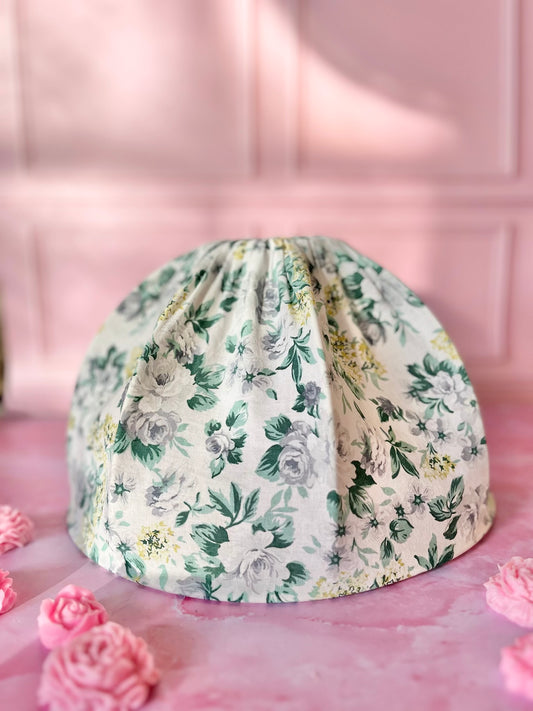 Abat jour vintage fleurs vertes