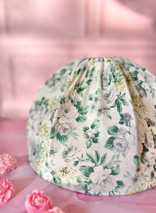 Abat jour vintage fleurs vertes