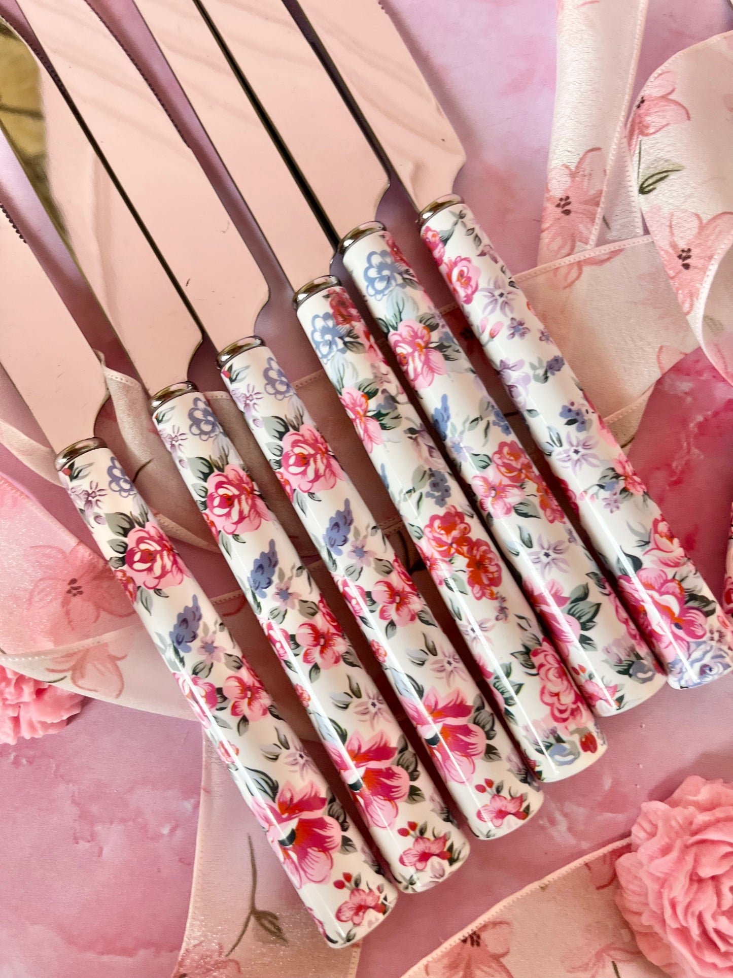 Set de couverts fleuris (12)