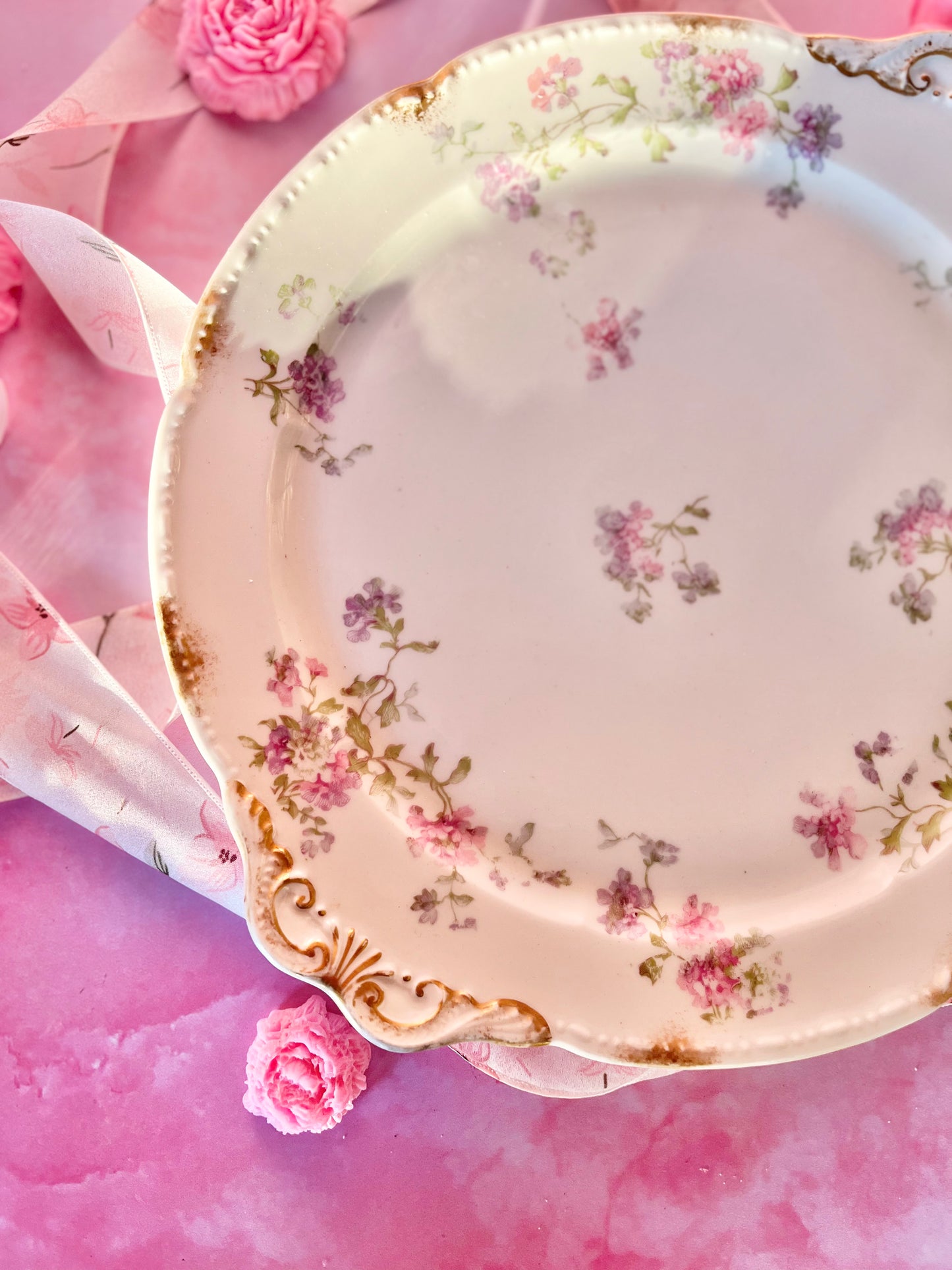 Plat floral Limoges