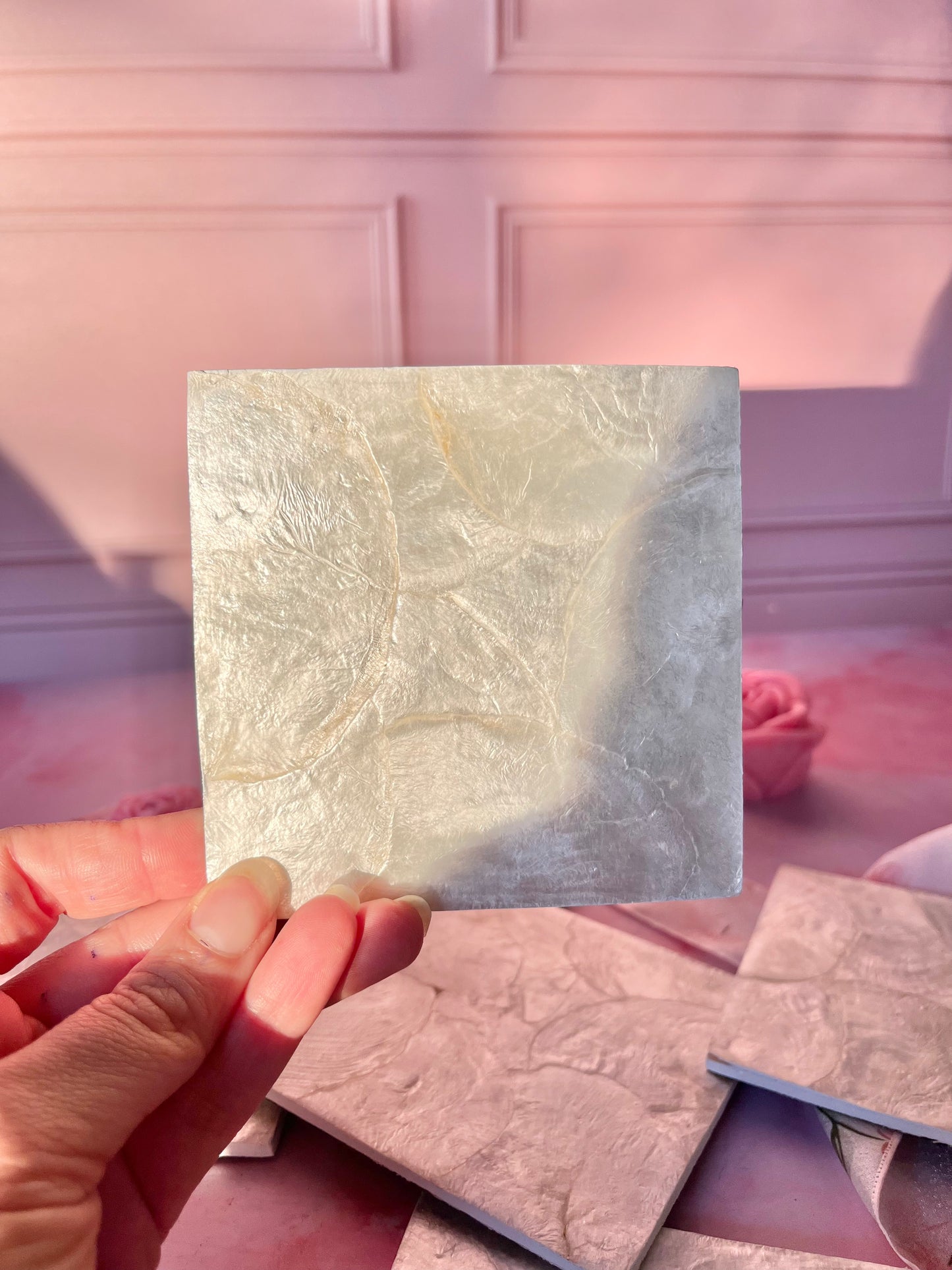 Dessous de verre carrés en nacre (6)