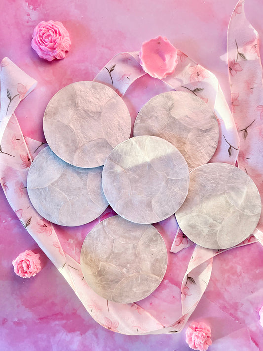 Dessous de verres ronds en nacre (6)