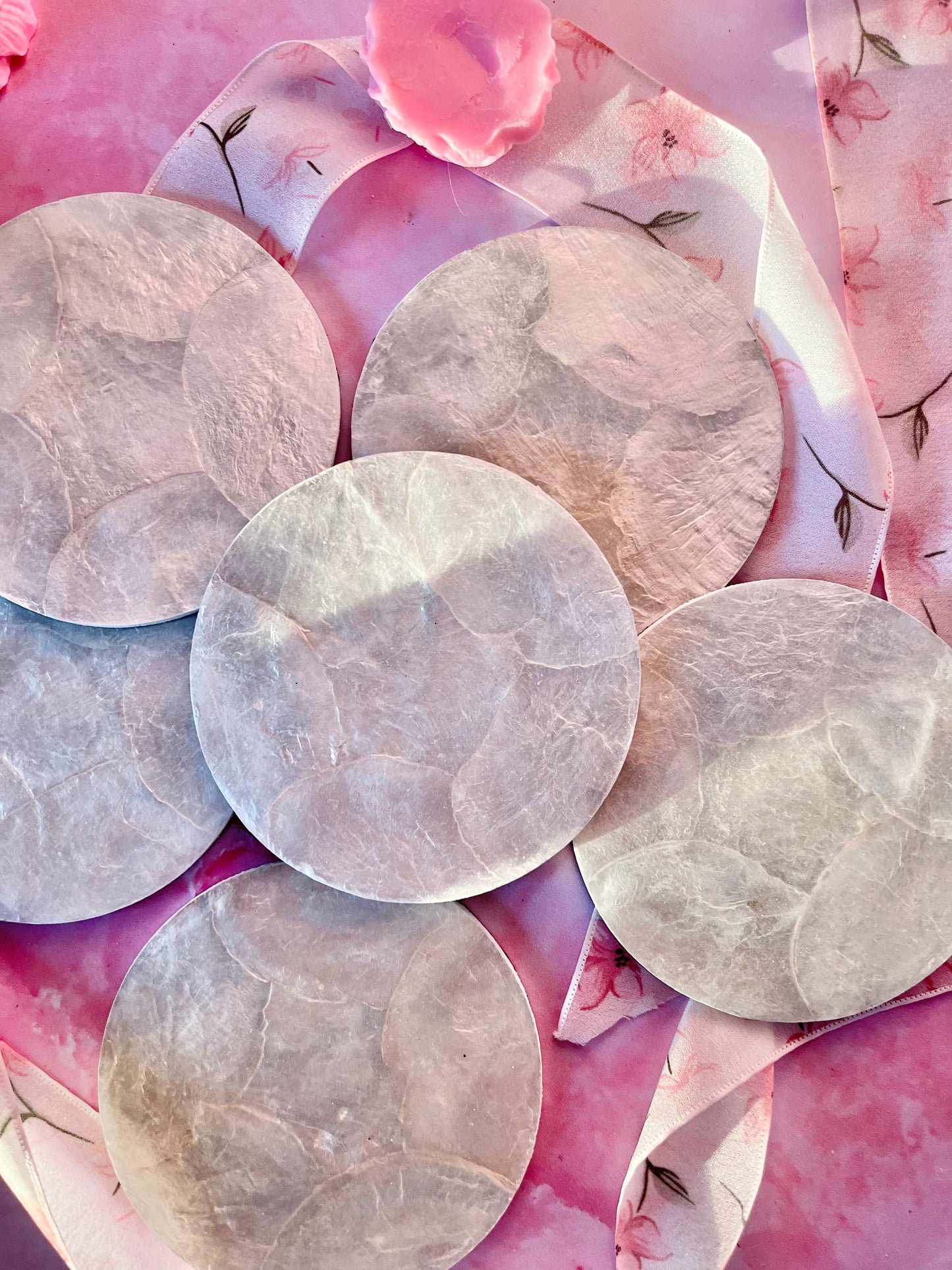 Dessous de verres ronds en nacre (6)