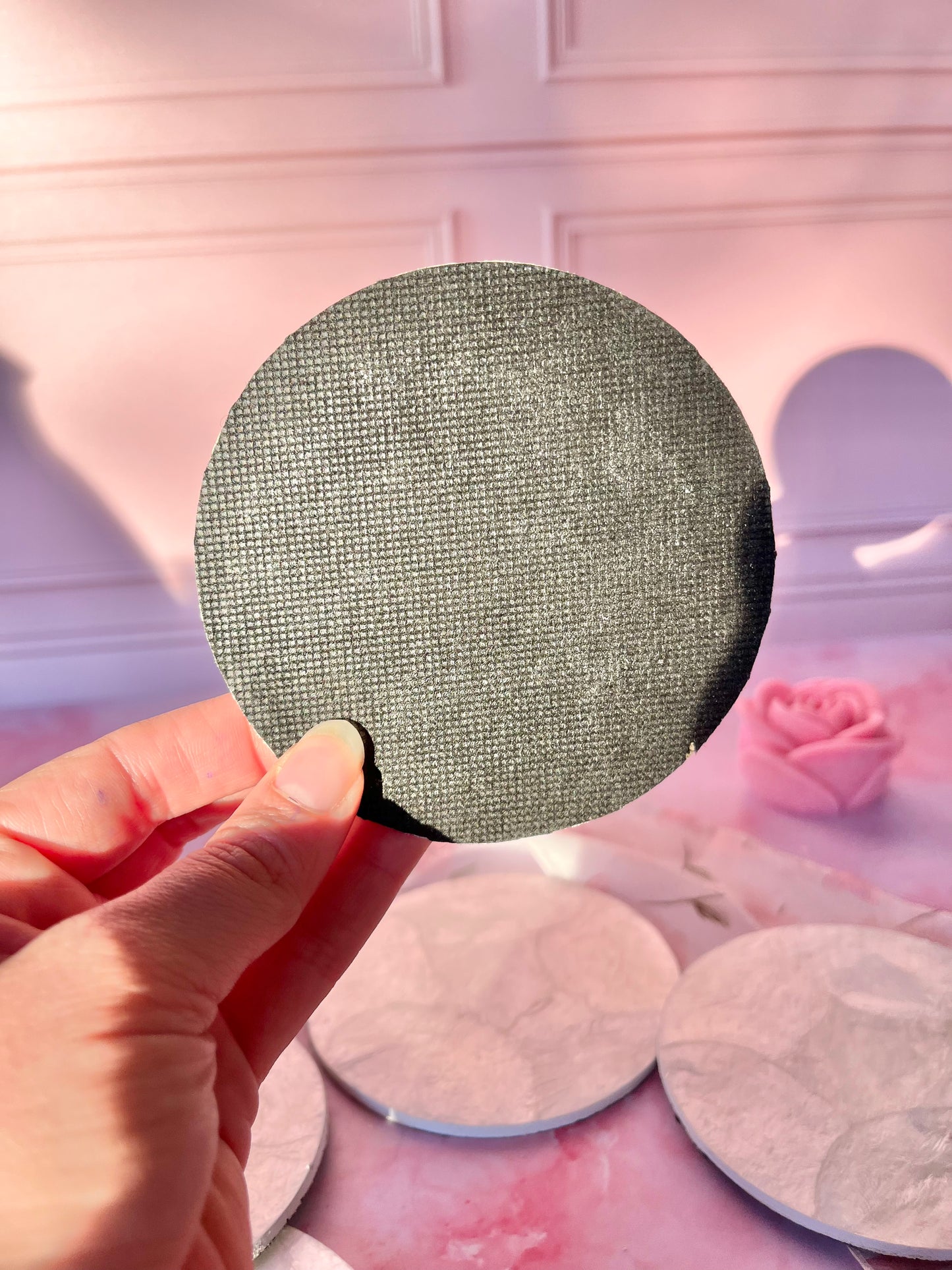 Dessous de verres ronds en nacre (6)