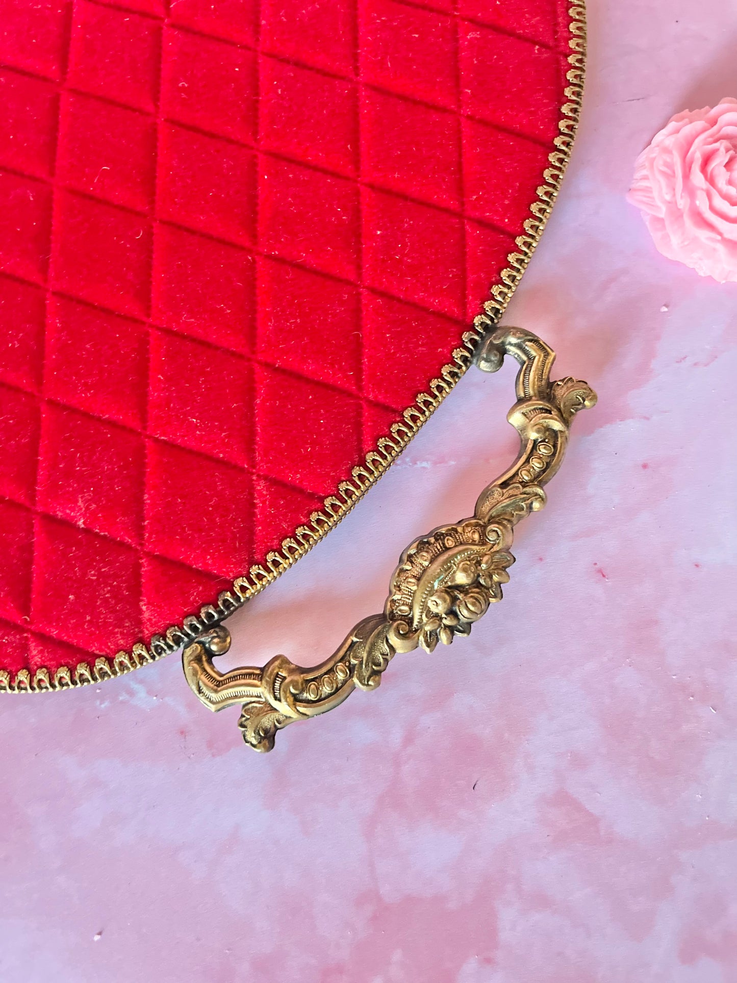 Miroir à main damier