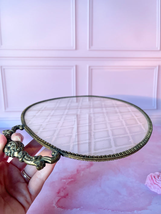 Miroir à main damier