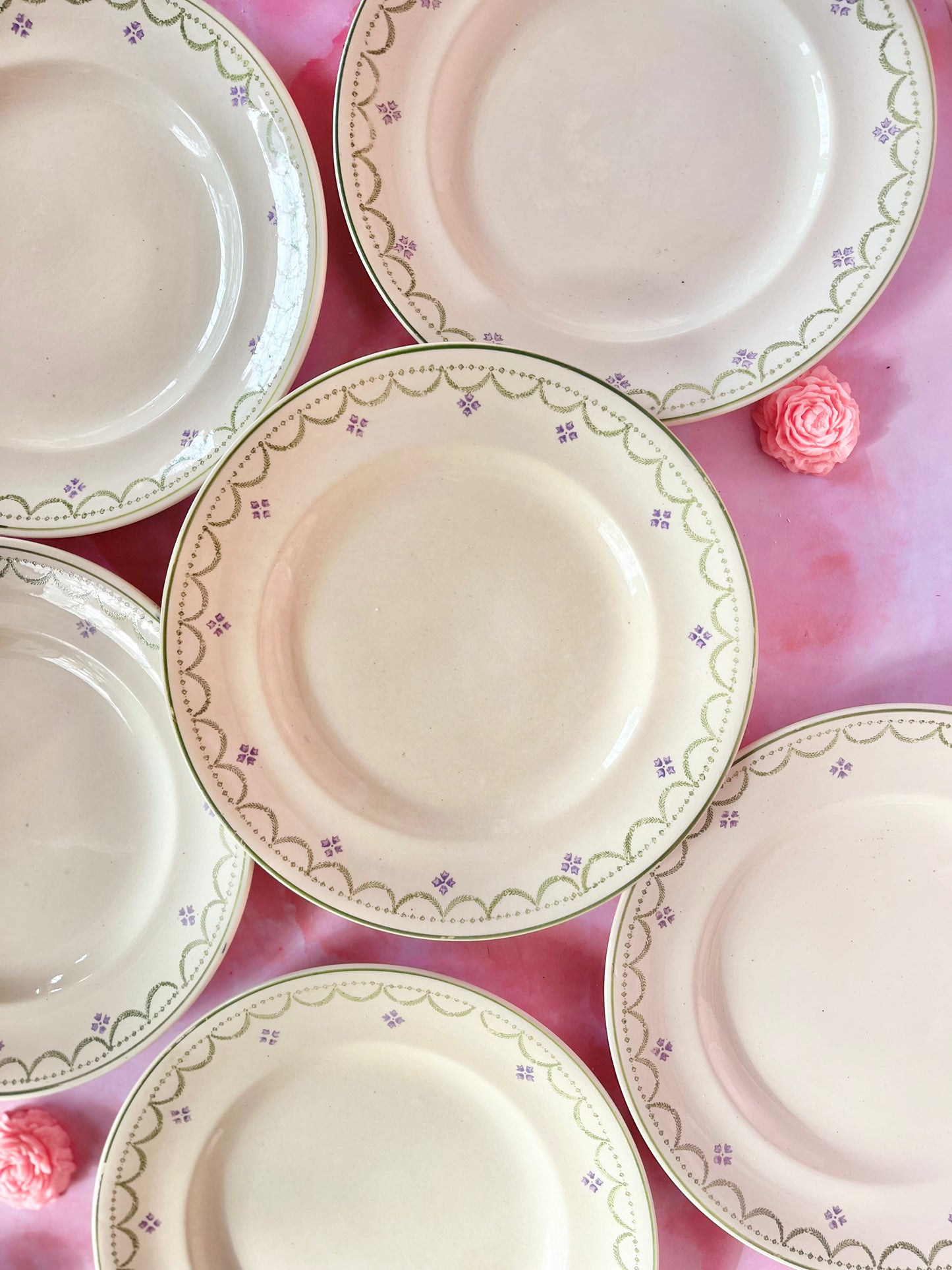 Assiettes plates Terre de Fer Longwy Violetta (6)