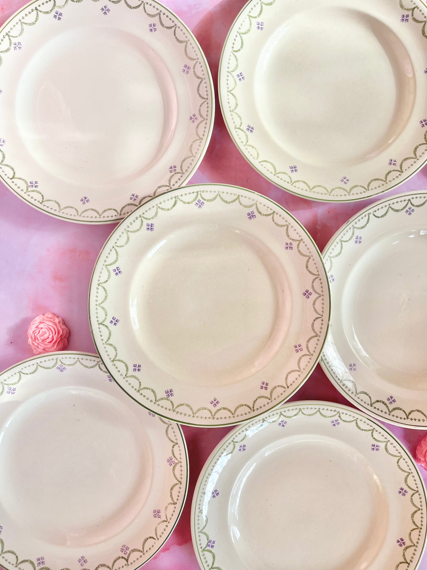 Assiettes plates Terre de Fer Longwy Violetta (6)