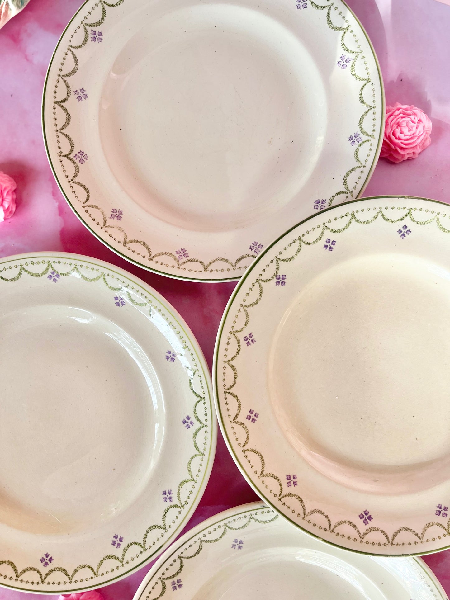 Assiettes plates Terre de Fer Longwy Violetta (6)