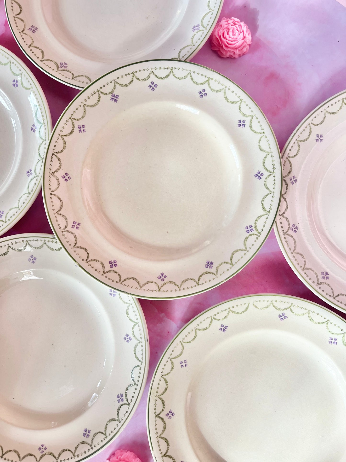 Assiettes plates Terre de Fer Longwy Violetta (6)