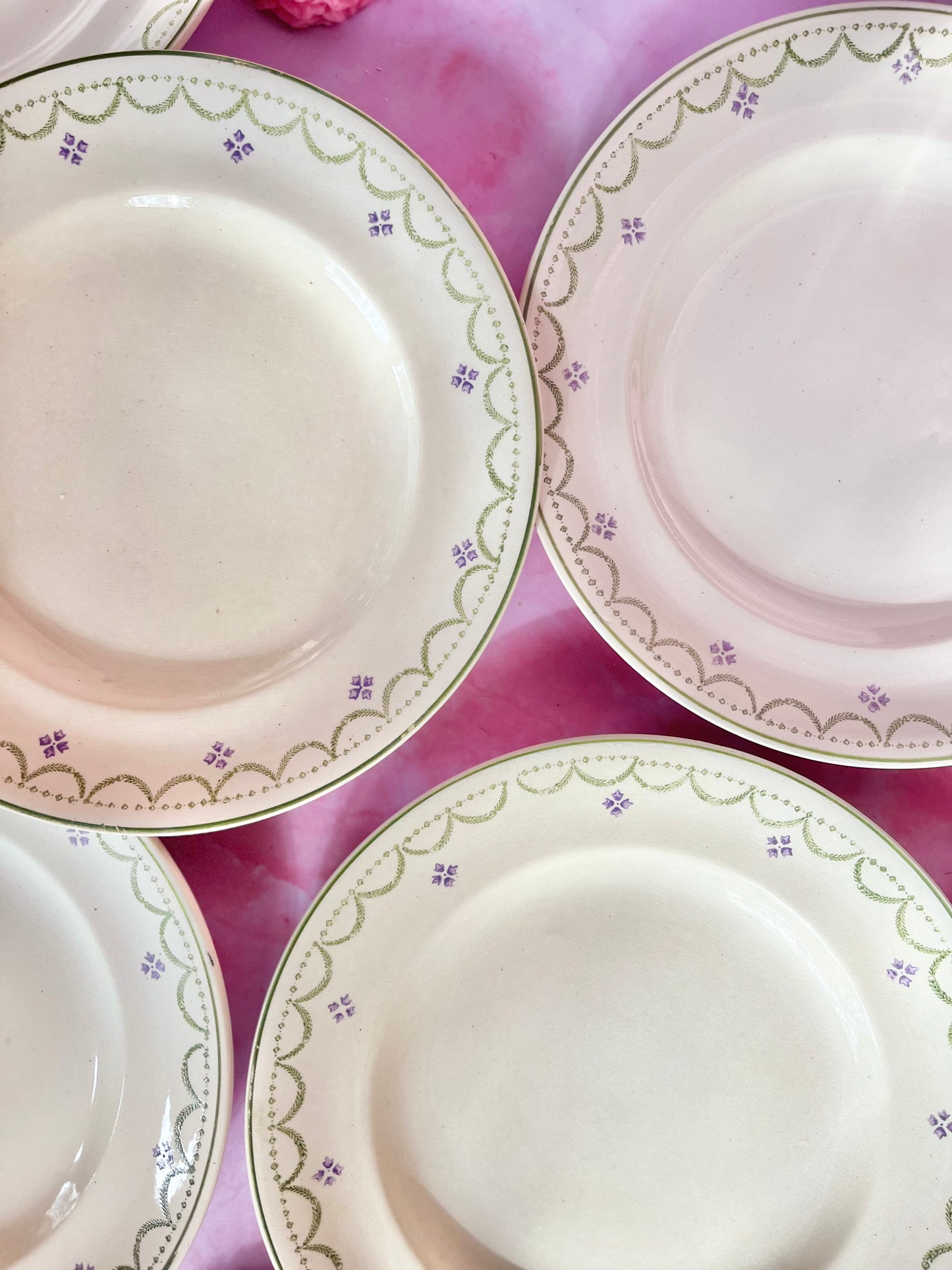 Assiettes plates Terre de Fer Longwy Violetta (6)