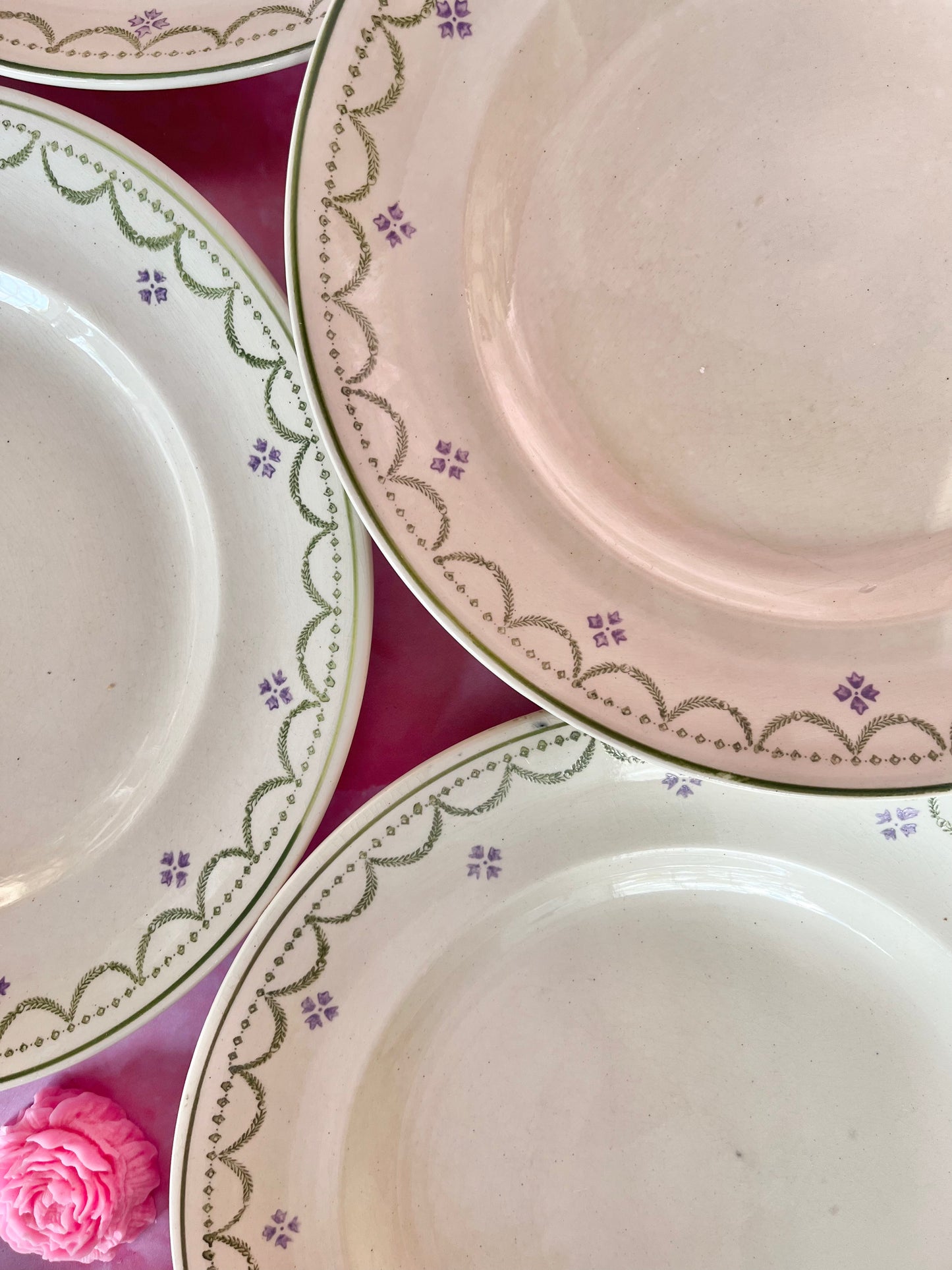 Assiettes plates Terre de Fer Longwy Violetta (6)