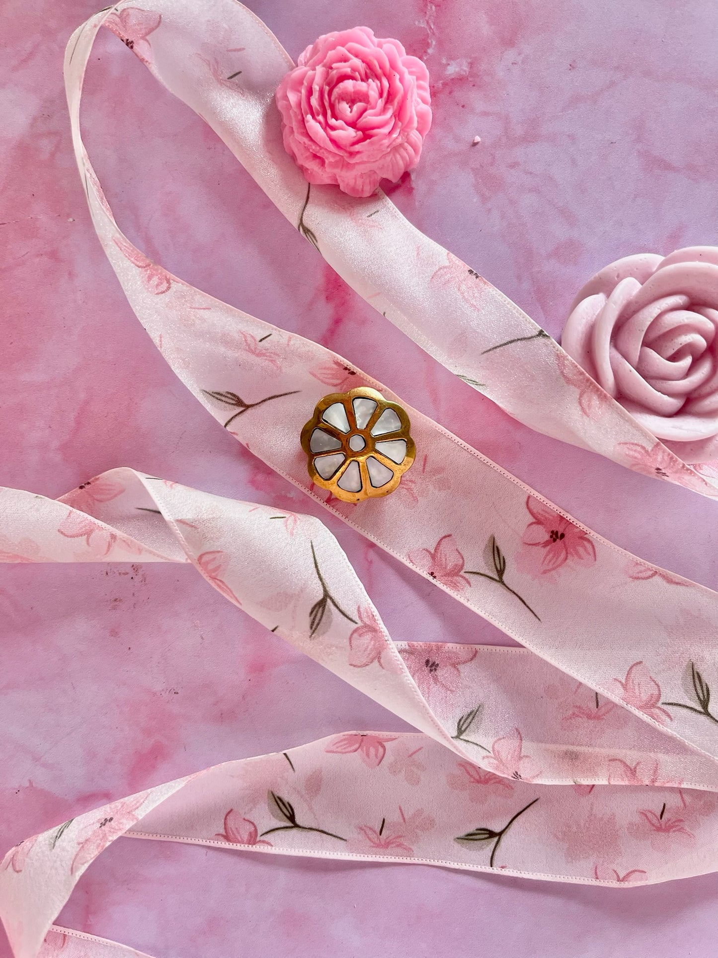 Pilulier nacre fleur