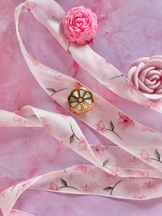 Pilulier nacre fleur