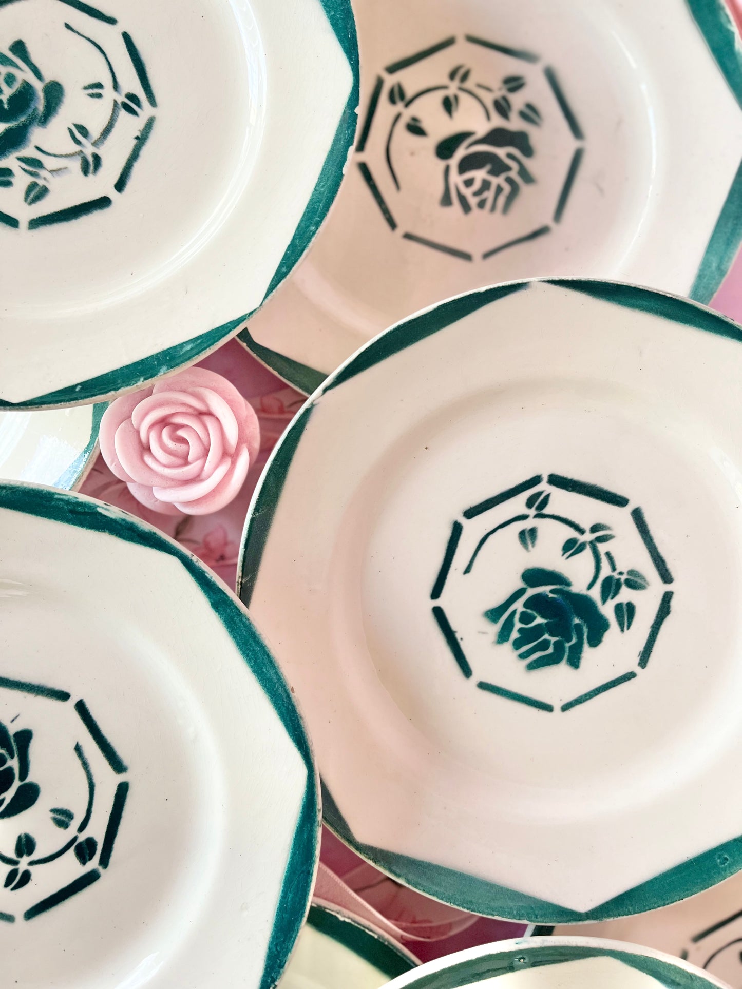 Assiettes plates Digoin Nice (8)