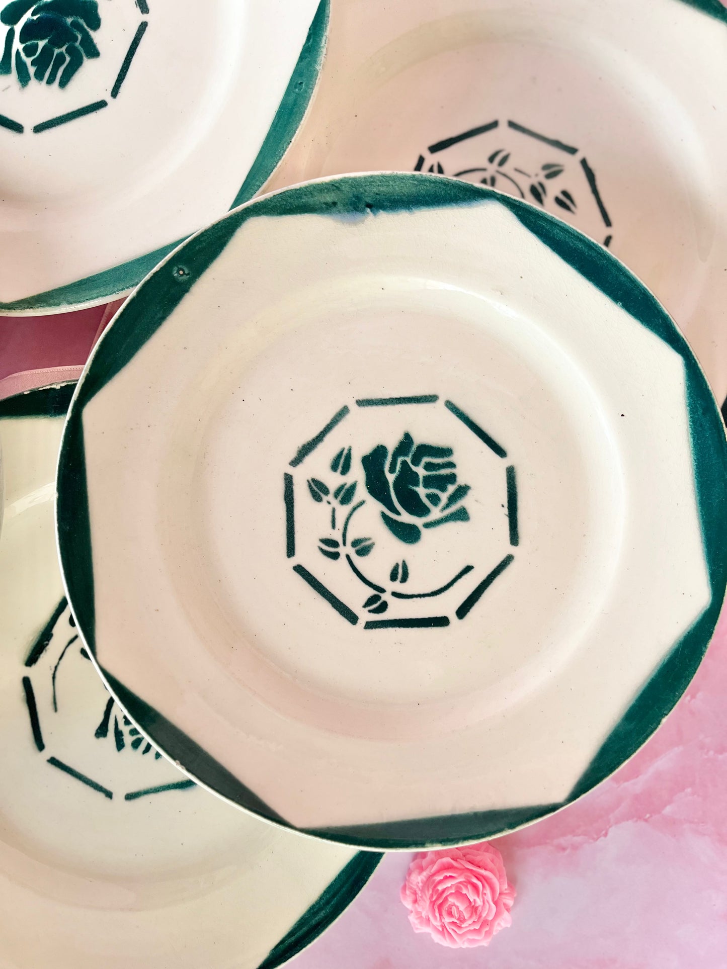 Assiettes plates Digoin Nice (8)