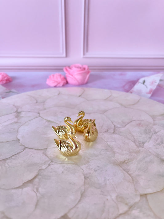 Mini marque places cygnes dorés (4)