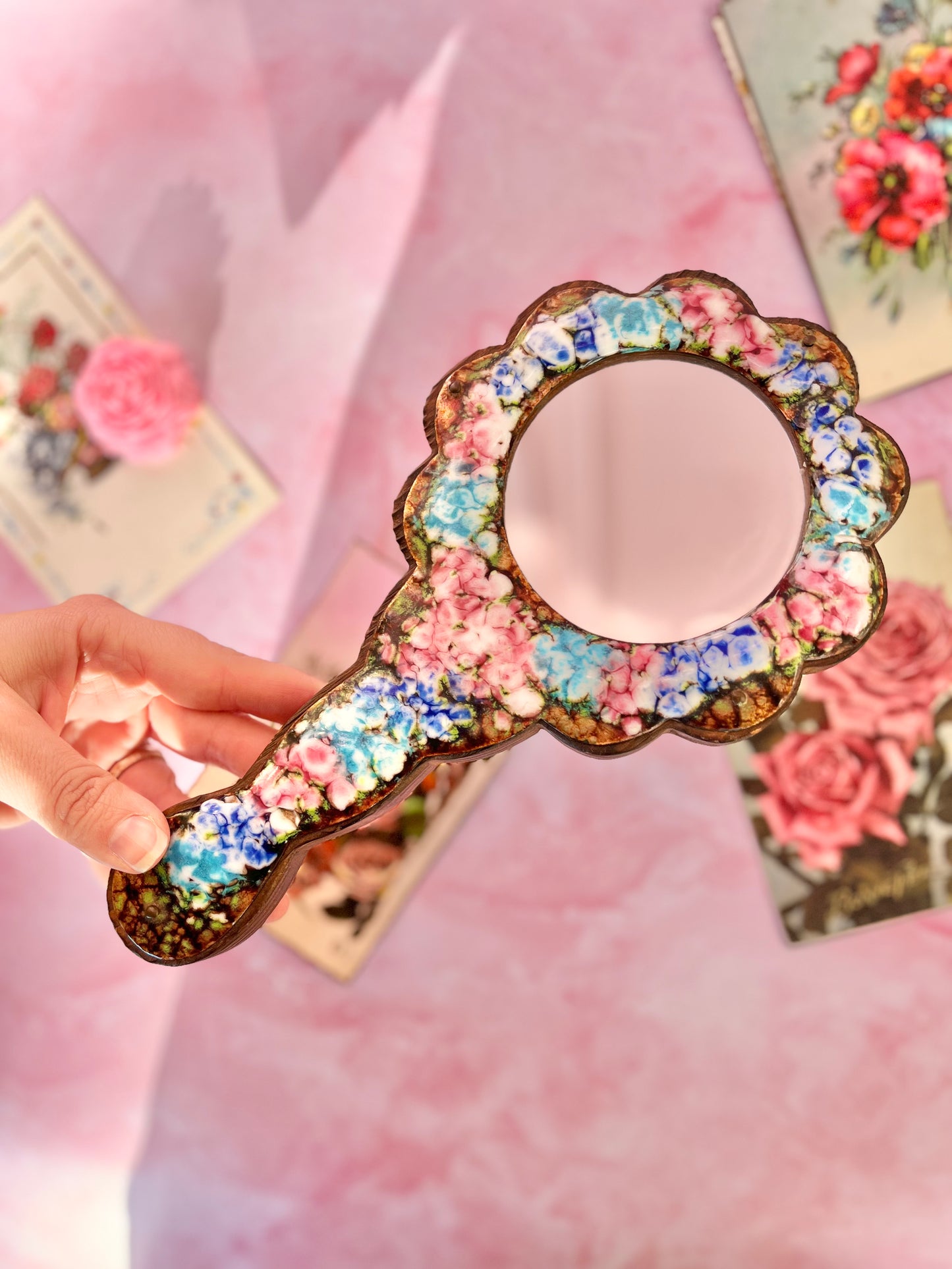 Miroir à main Limoges